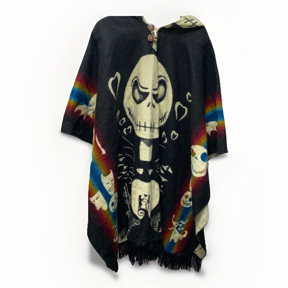 Poncho Alpaca/Acrylic Nightmare Before Christmas Jack Skellington Skull Unisex